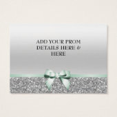 Classy Mint Bow & Silver Glitter Prom Admission (Back)