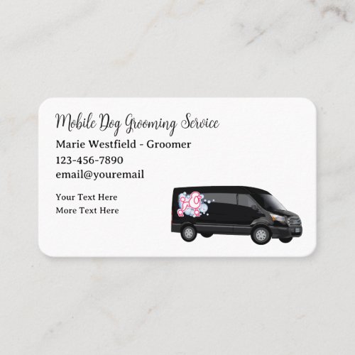 Classy Mobile Dog Grooming Business Cards
