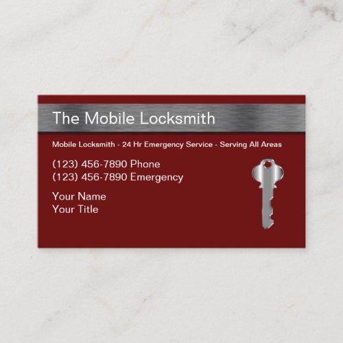 Classy Mobile Locksmith Business Cards