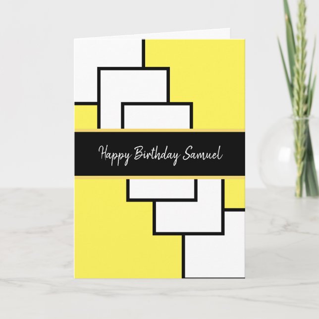 Classy Modern Abstract Birthday Card (Front)