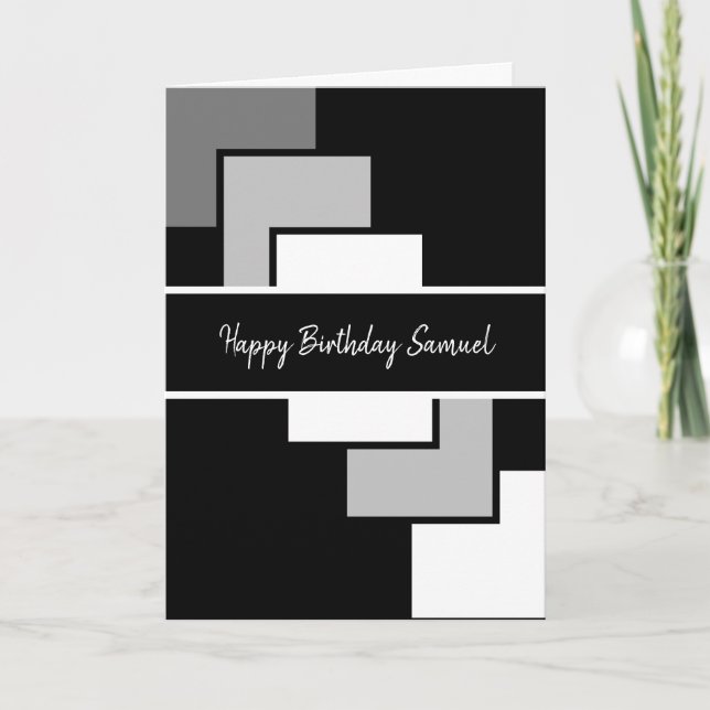 Classy Modern Abstract Birthday Card (Front)