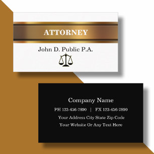 Classy Modern Attorney Business Cards