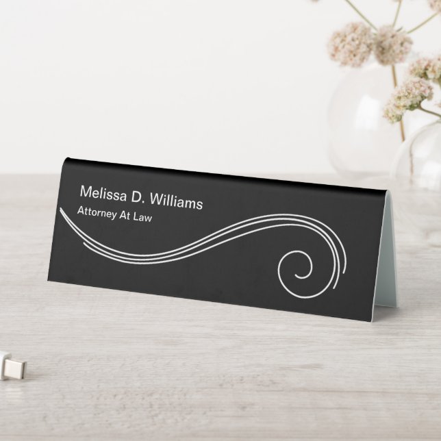 Classy Modern Attorney Office Desk Plaque Design Table Tent (In SItu (Table))