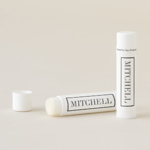 Classy Modern Black And White Typography Name Lip Balm