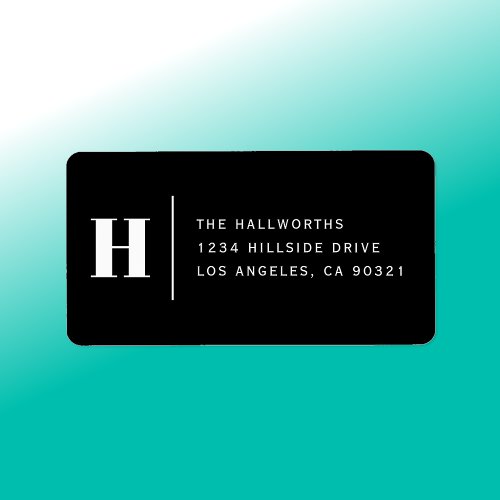 Classy Modern Black  White Return Address Label