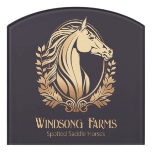 Classy Modern Custom Horse Farm Barn Door Sign