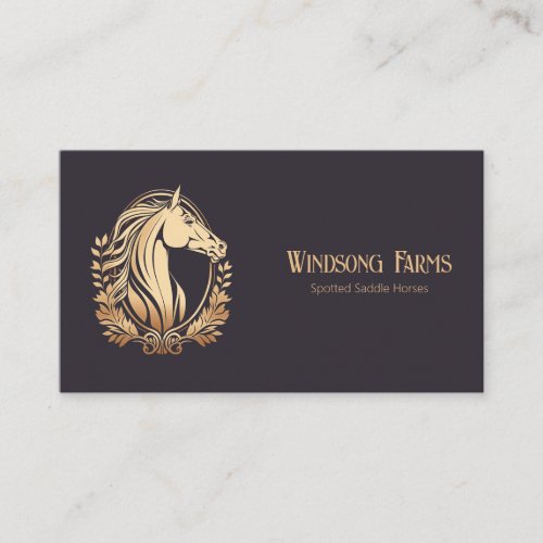 Classy Modern Custom Horse Farm Equine Business Card