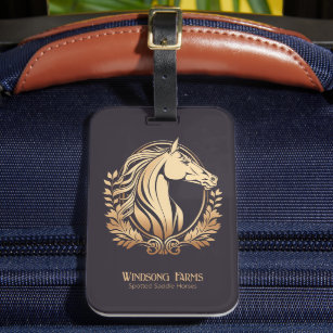 Classy Modern Custom Horse Farm Equine Luggage Tag