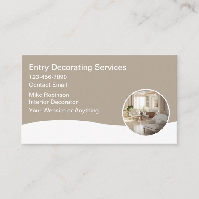 Classy Modern Decorating Services Business Cards (Front)
