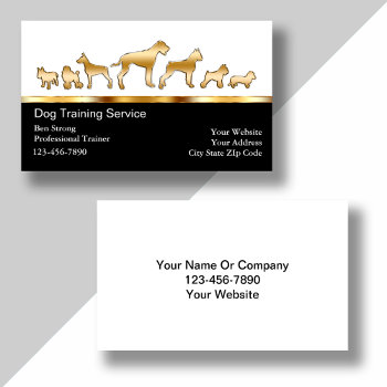 Classy Modern Dog Trainer Business Cards by Luckyturtle at Zazzle