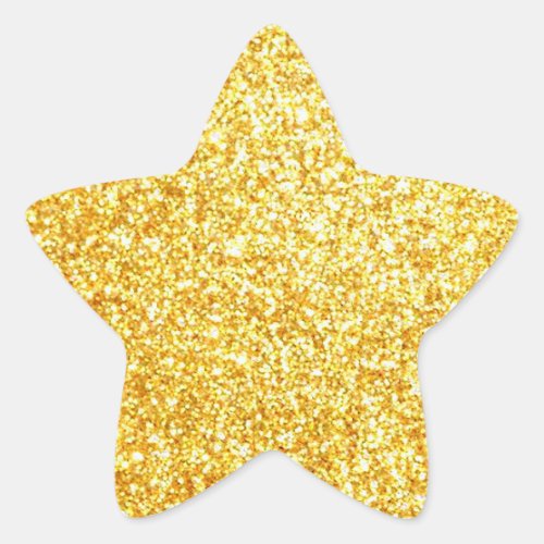 Classy Modern Elegant Blank Gold Glitter Template Star Sticker