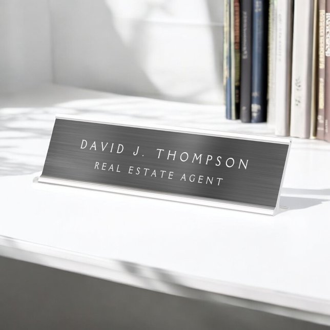 Classy Modern Executive Black Professional Desk Name Plate (Creator Uploaded)