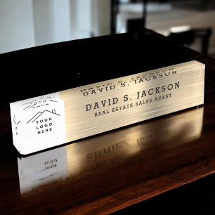 Classy Modern Executive Gold Professional  Desk Name Plate
