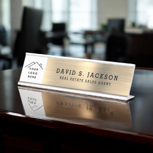 Classy Modern Executive Gold Professional Desk Name Plate