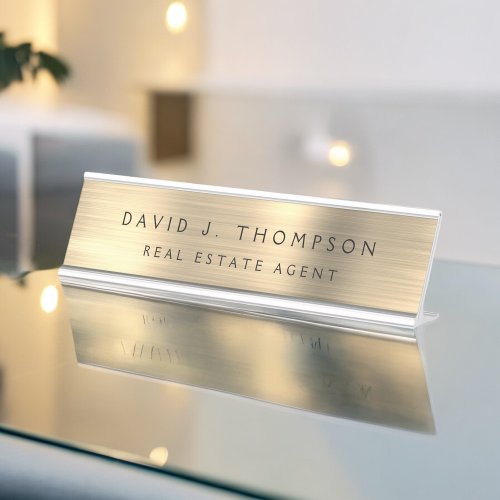 Classy Modern Executive Gold Professional Desk Name Plate