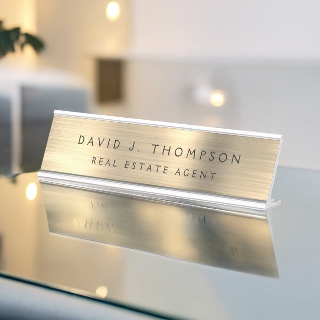 Classy Modern Executive Gold Professional Desk Name Plate (Creator Uploaded)