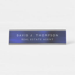 Classy Modern Executive Navy Blue Professional Desk Name Plate