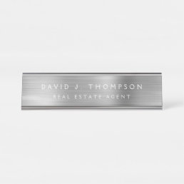 Classy Modern Executive Silver Professional Desk Name Plate