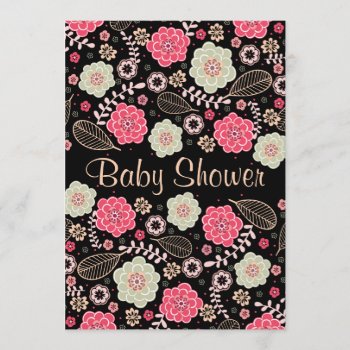 Classy Modern Floral Baby Shower Invitation by JK_Graphics at Zazzle