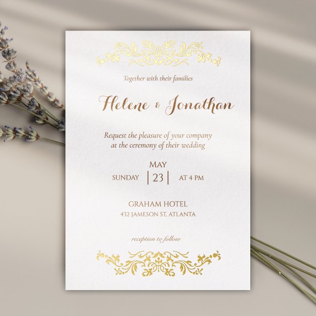 Classy Modern Floral Elegant Wedding Foil Invitation (Classy Modern Floral Elegant Wedding Foil Invitation)