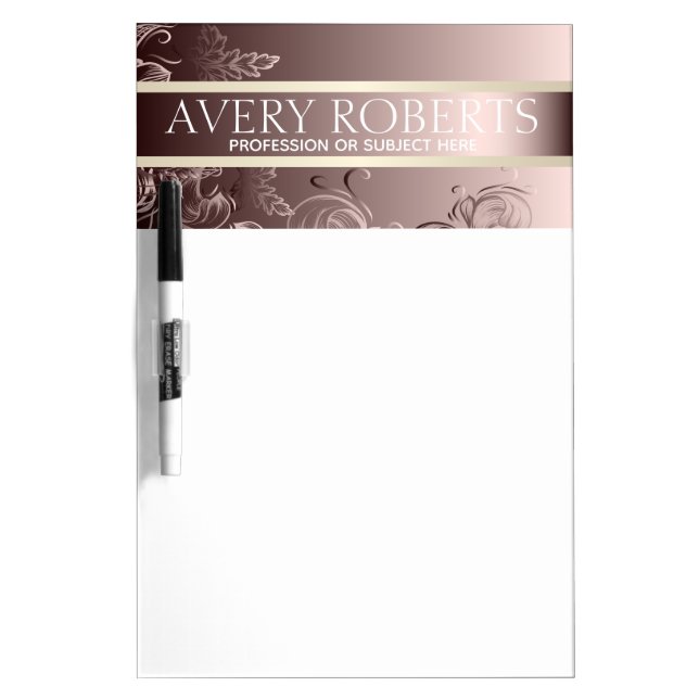 Classy  Modern Floral Luxury Sparkle Dry Erase Board (Front)