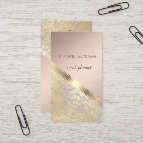 Classy Modern GeometricAbstract Faux Gold Business Card