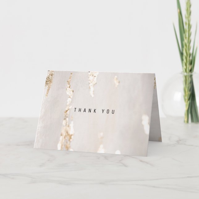 Classy Modern Gold Foil Folded Business Thank You Card (Front)