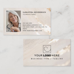 Classy Modern Gold Foil Professional Logo & Photo Business Card