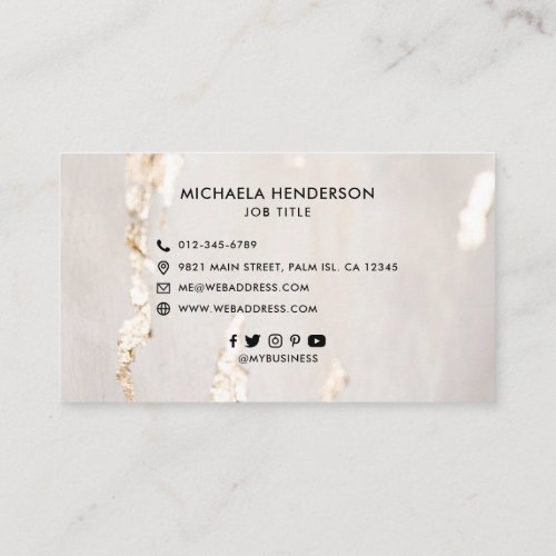 Classy Modern Gold Foil Social Icons Business Card