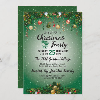 Classy Modern Holiday Elegant Christmas Invitation