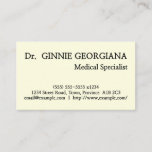 [ Thumbnail: Classy & Modern Medical Specialist Business Card ]