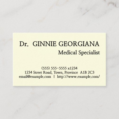 Classy  Modern Medical Specialist Business Card