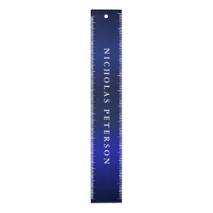 Classy Modern Metallic Navy Blue Personalized Chic Ruler