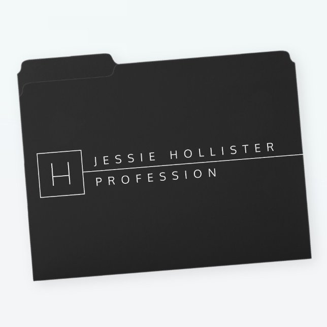 Classy Modern Minimalist Black & White File Folder (Creator Uploaded)
