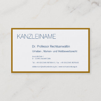 Classy Modern Minimalist Blue Gold Business Card