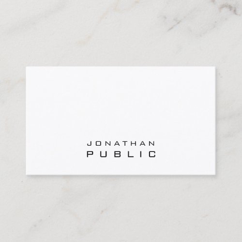 Classy Modern Minimalist Professional Clean Plain Business Card