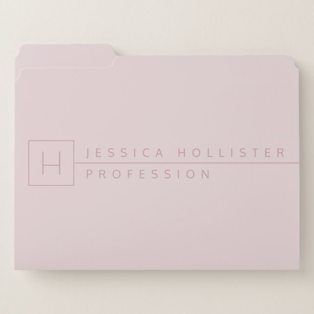Classy Modern Minimalist | Rose Blush Pink File Folder (Front Left)