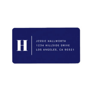 Navy Blue Return Address Labels | Zazzle