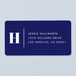 Classy Modern Navy Blue Return Address Label