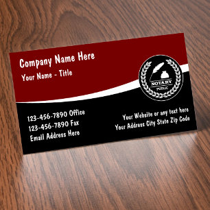 Classy Modern Notary Services Business Card