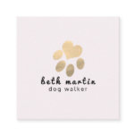Classy Modern Pink and Gold Pet Paws Pet sitter Square Business Card Classy Modern Pink and Gold Pet Paws Pet sitter Square Business Card