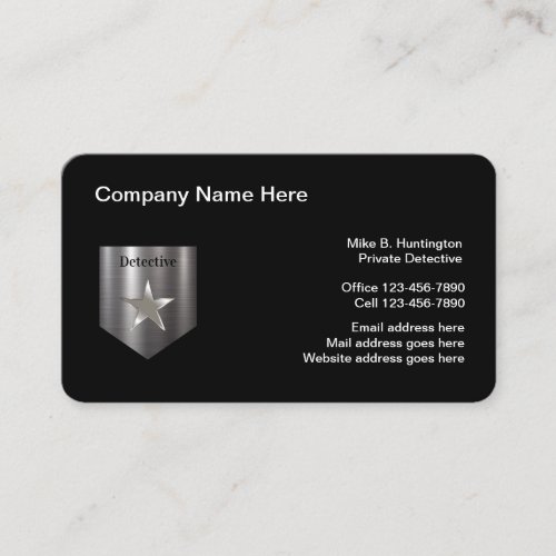 Classy Modern Private Detective Business Card