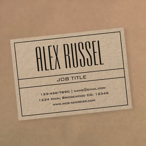 Classy Modern Professional Black on Kraft Paper Business Card