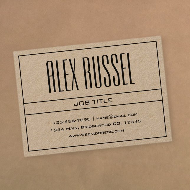 Classy Modern Professional Black on Kraft Paper Business Card (Creator Uploaded)