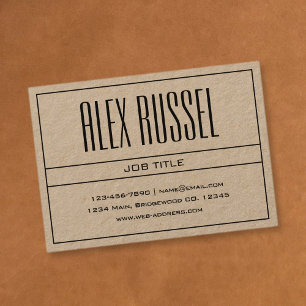 Classy Modern Professional Black on Kraft Paper Business Card