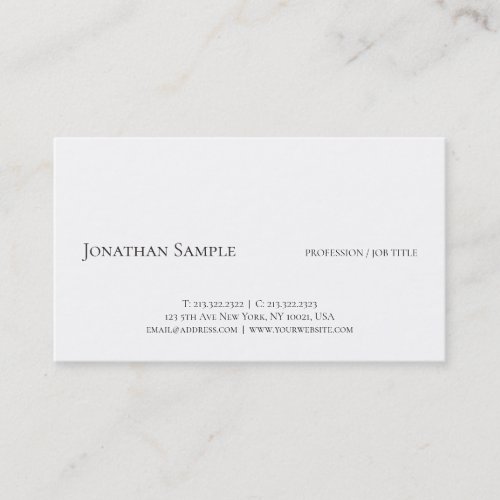 Classy Modern Professional Simple Template Elegant Business Card