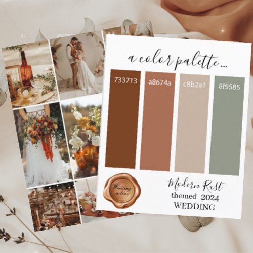 Classy Modern Rust Wedding colors Palette Card 202