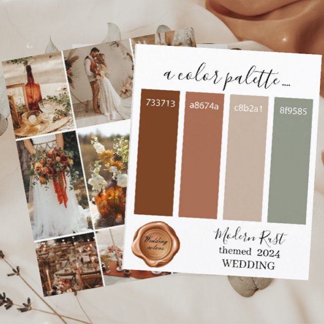 Classy Modern Rust Wedding colors Palette Card 202 (Creator Uploaded)