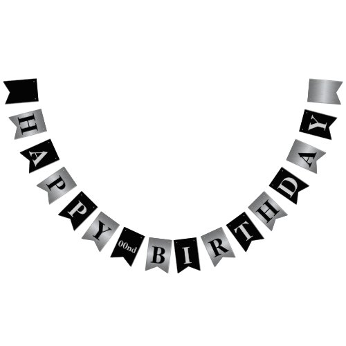 Classy Modern Silver and Black Birthday Banner