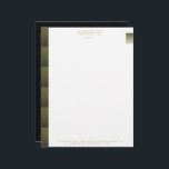 Classy Modern Simple Black Gold Professional  Letterhead<br><div class="desc">A modern, simple, classy and elegant geometric pattern for a custom professional letterhead design that features a black and gold pattern of textured gold stripes. On the back, templates for the social handle. This business letterhead is perfect for real estate agents, home stylists, property managers, realtors and others in the...</div>